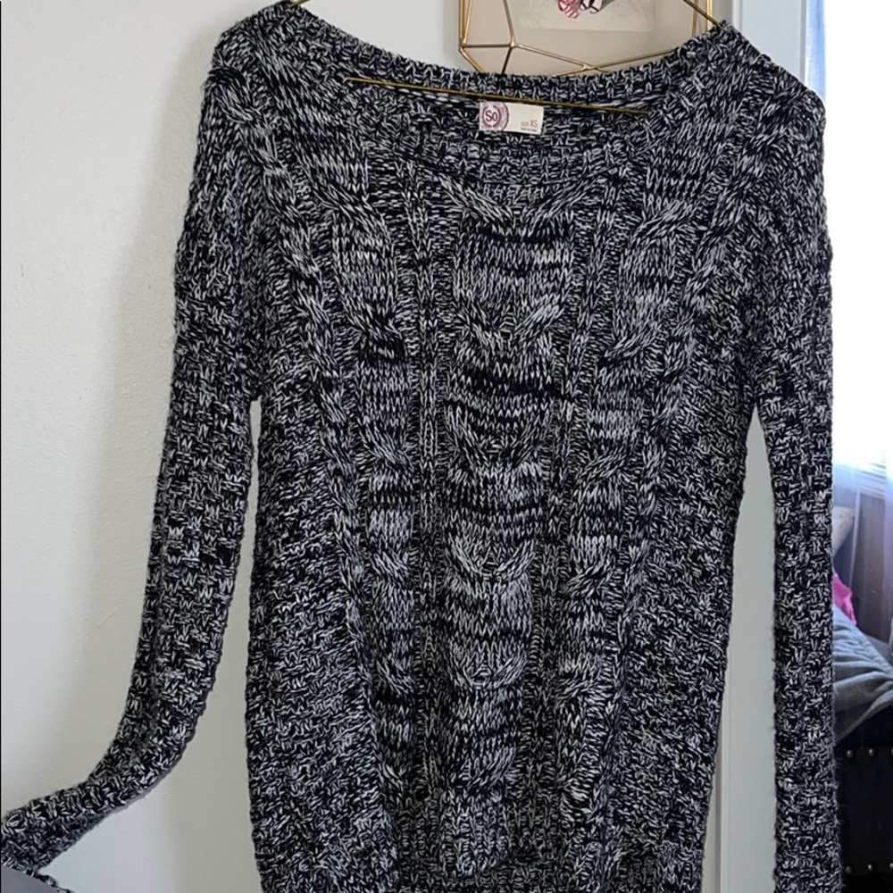 Women’s Black and White Sweater